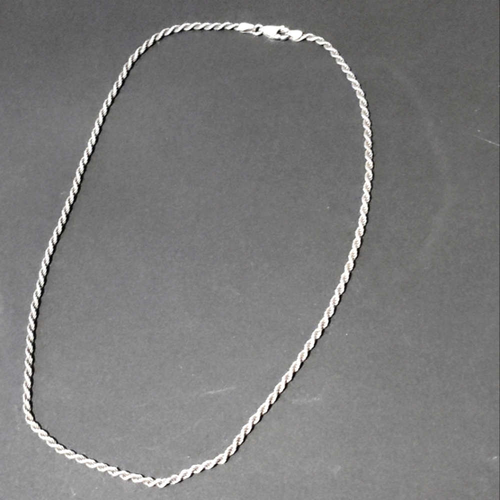 18" .925 Italian Silver Solid Rope chain